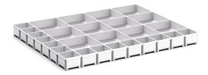 27 Compartment Box Kit 75+mm High x 800W x 650D drawer Bott100% extension Drawer units 800 x 650 for Labs and Test facilities 51/43020805 Cubio Plastic Box Kit EKK 8675 27 Comp.jpg